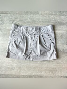 Jacob Light Gray Pleated Cotton Mini Skirt